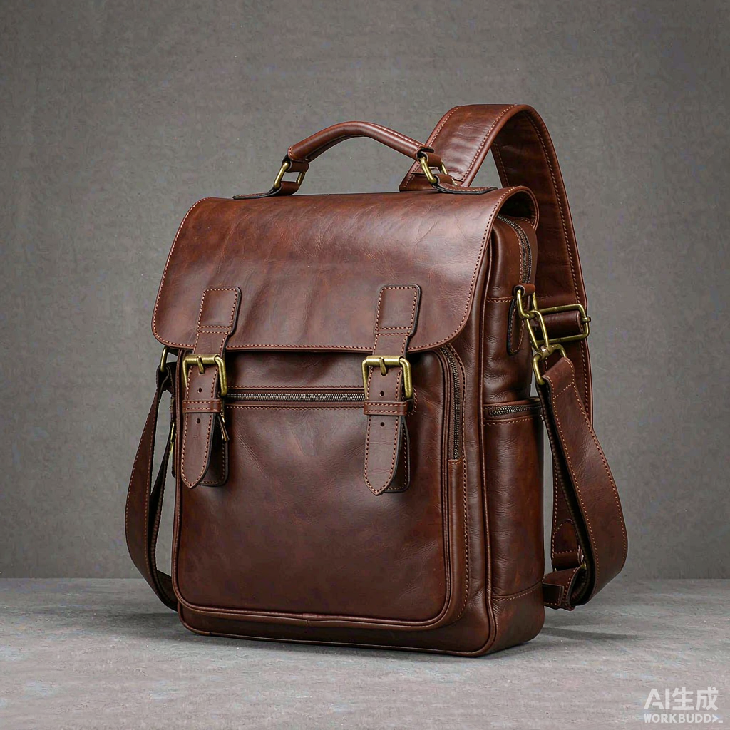 Business leather messenger bag